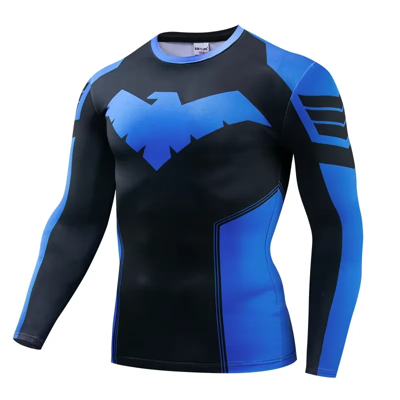 Rash Guard - تيشيرت رجالي كاجوال بأكمام طويلة مطبوع