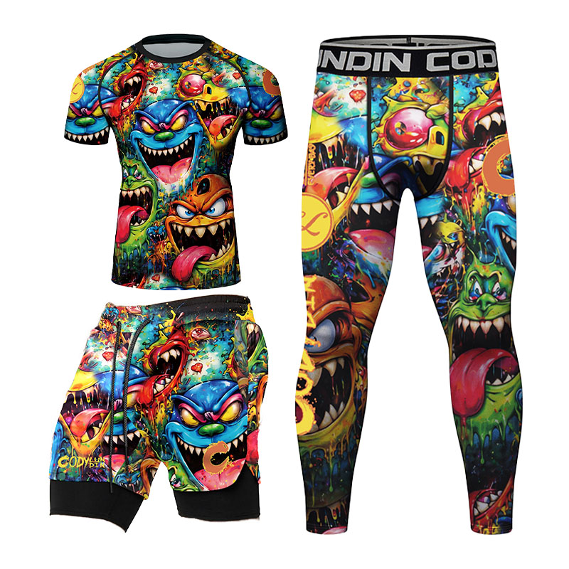 تيشيرت رجالي ضاغط بطبعة جرافيت - مراجعة Rash Guard وسعره