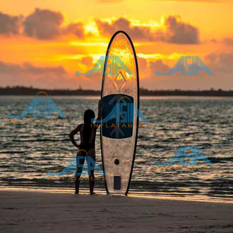 لوح مجداف شفاف من الأسفل بالكر - مراجعة Surfboard Leash وسعره