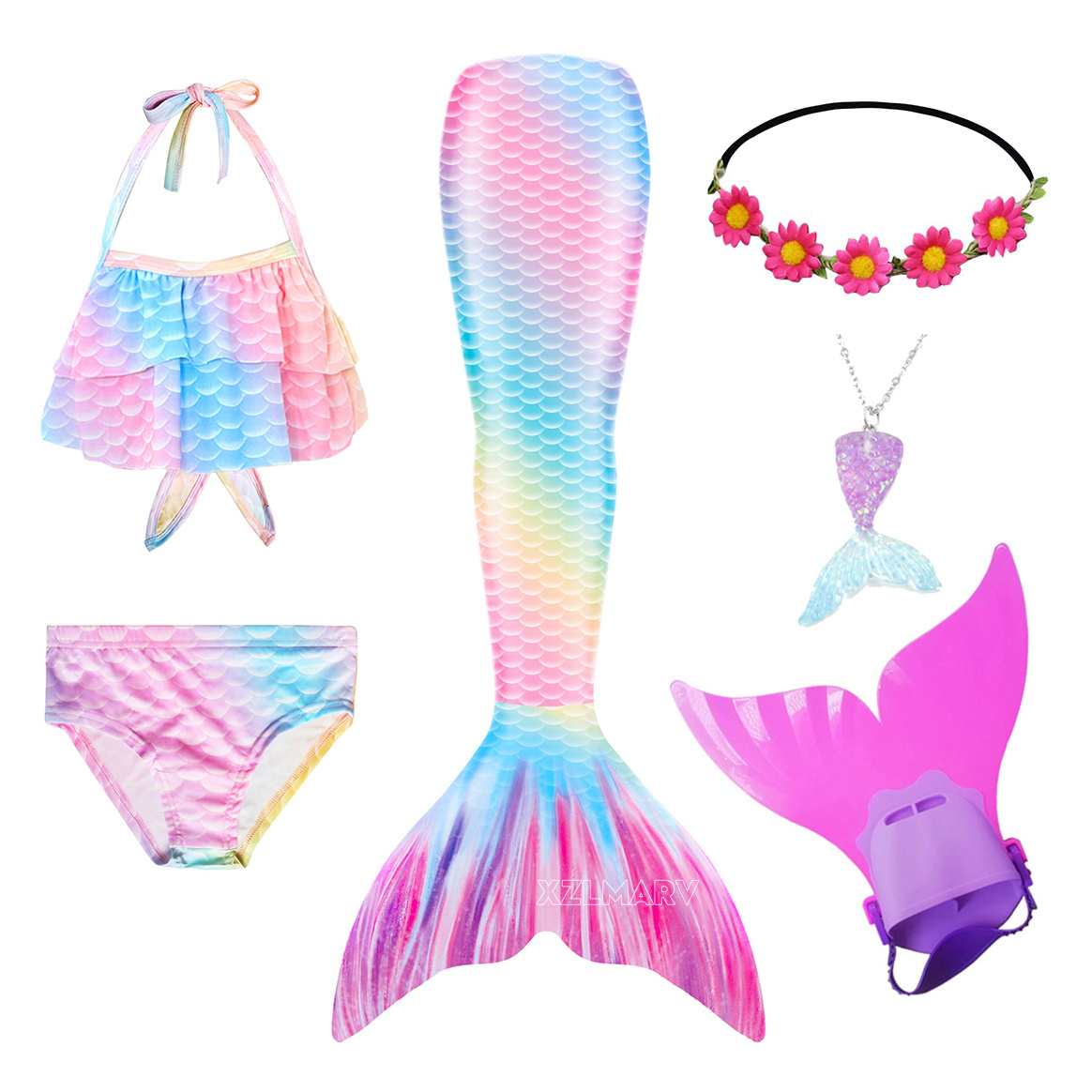 6 قطعة/المجموعة ارييل الفتيات  - مراجعة Swim Fins وسعره