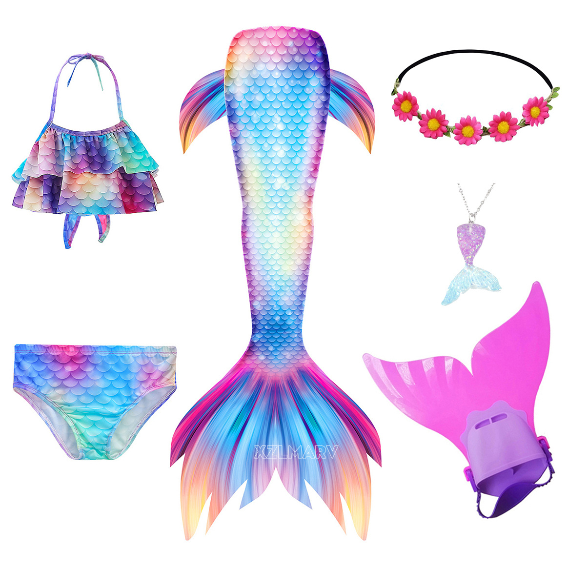 6 قطعة/المجموعة ارييل الفتيات  - مراجعة Swim Fins وسعره