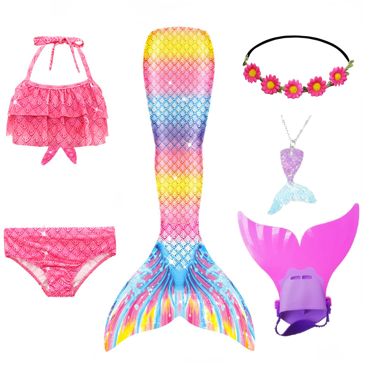 6 قطعة/المجموعة ارييل الفتيات  - مراجعة Swim Fins وسعره