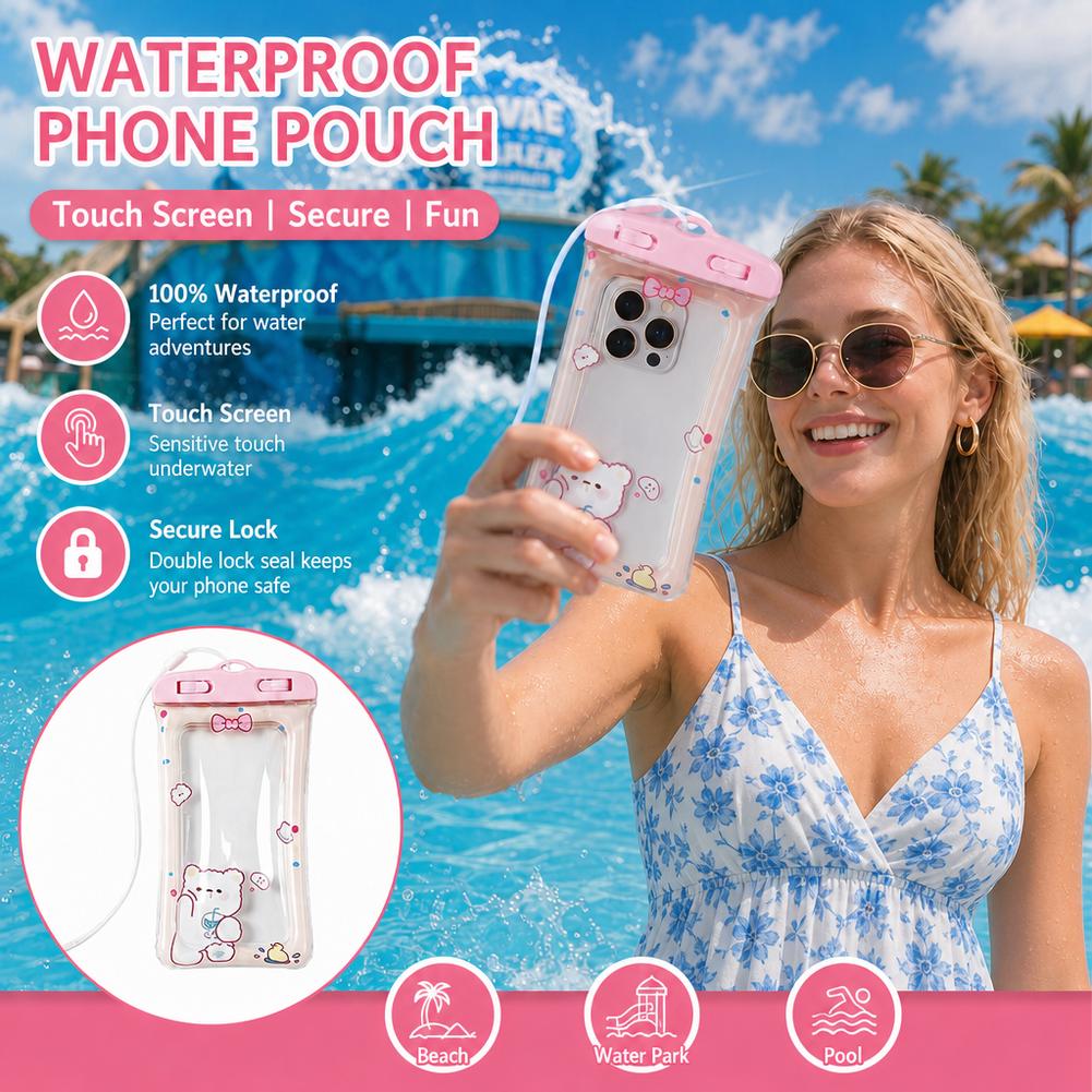 حافظة هاتف لطيفة على شكل دب مق - مراجعة Dry Bag Waterproof وسعره