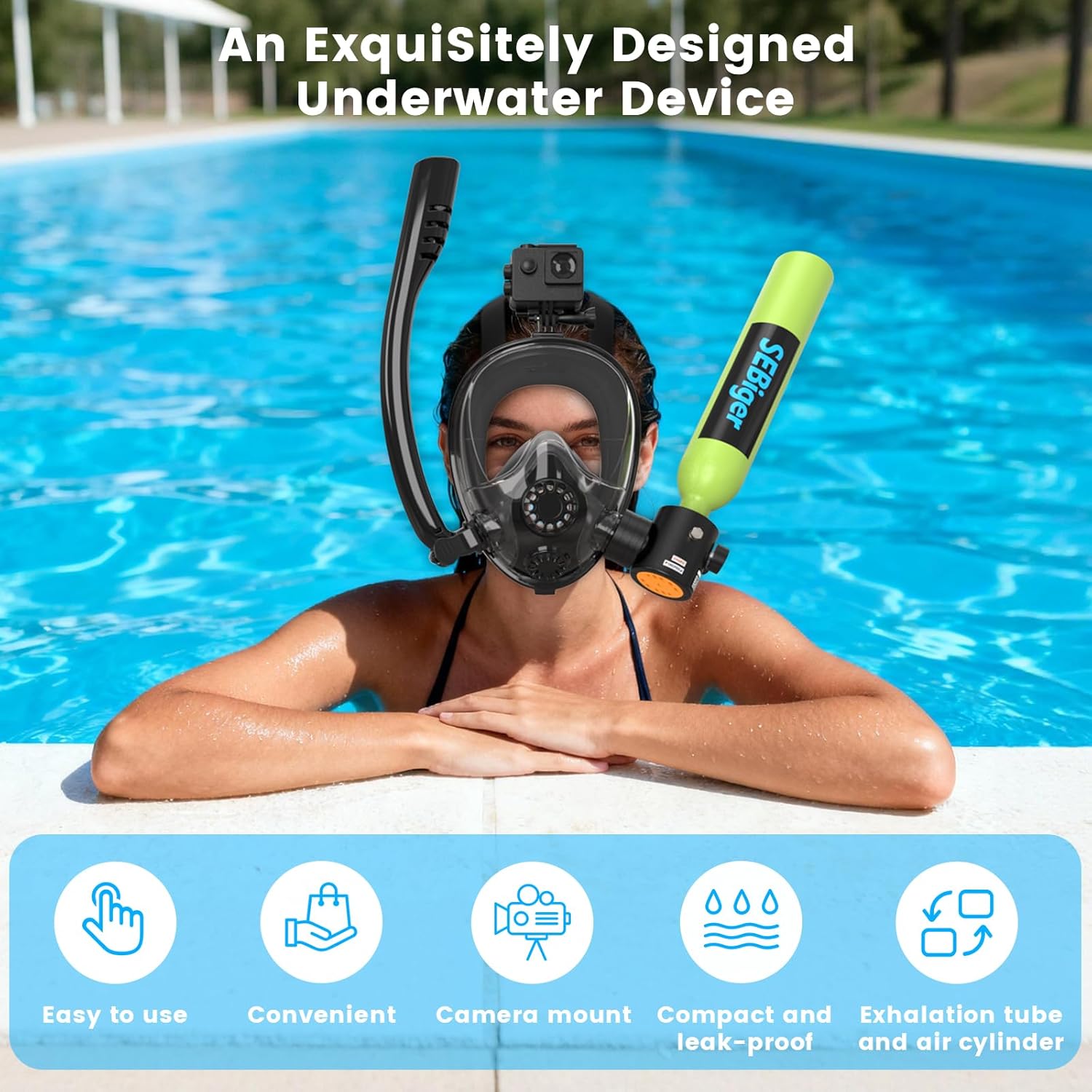 خزان غوص صغير سعة 0.5 لتر مع ق - مراجعة Snorkel Set وسعره
